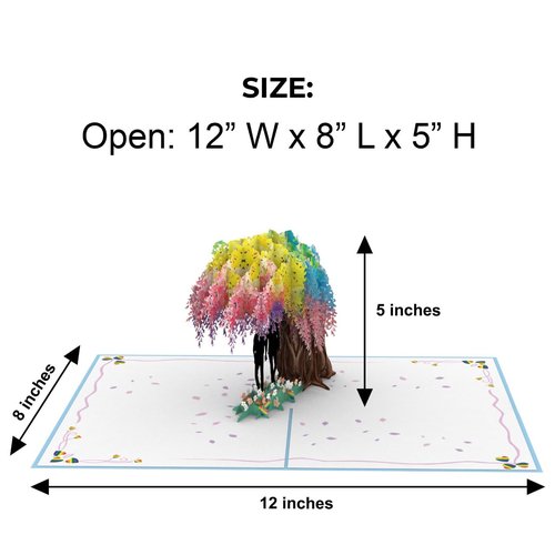 iGifts And Cards Him & Him Forever Together Under the Love Tree 3D Pop Up Card – 6"x8" Romantic Gay Greeting for Anniversaries, Valentine’s Day, Father's Day Pride Celebrations, Includes Envelope