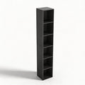 NewBeth 6 Cube Storage Organizer, Narrow Open Shelf Bookcase, Freestanding 6 Cube Storage Shelf, Moisture-Proof Scratch-Resistant Melamine Display Shelf for Bedroom, Living Room, Study, Home，Black