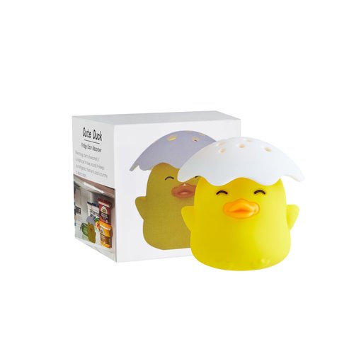 Kreeqe Duck Refrigerator Baking Soda Deodorizer Holder, Refrigerator Odor Absorber, Can Absorb Odor, Food Grade (Yellow)