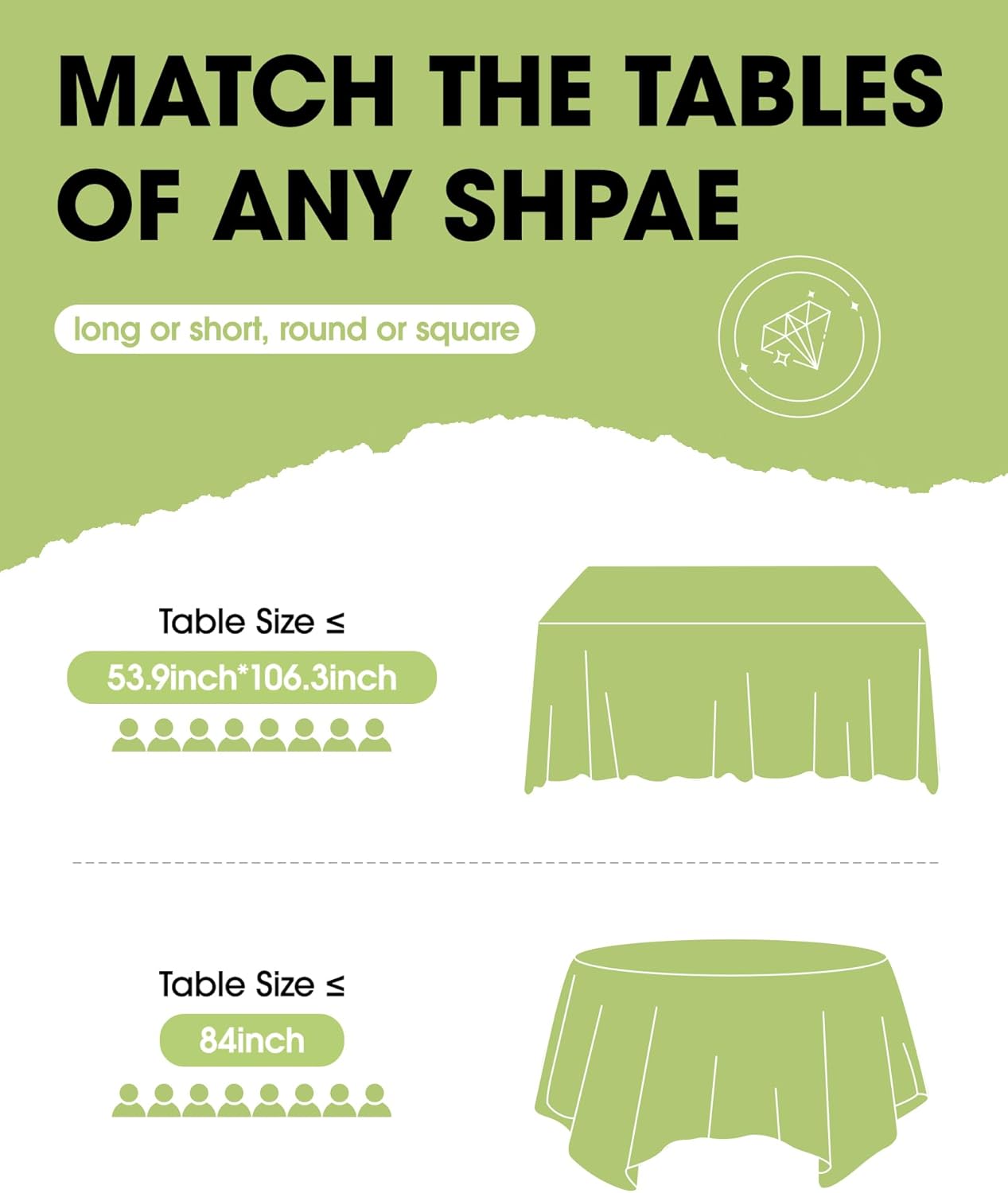 Pureegg Disposable Table Set - 10 Pack Leakproof White & Blue Tablecloths & Runners | 54''x108'' & 14''x108'' for Events