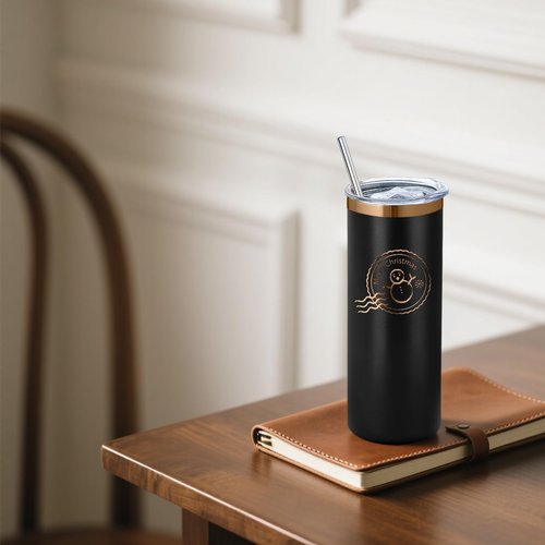 16 Pack Rose Gold Plated Stainless Steel Tumbler Straight Double Wall Powder Coated for Laser Engrave, 20oz Black to Bronze