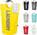 Caroeas 95L Pro Large Laundry Basket - Waterproof Hamper with Padded Handles | Collapsible & Stands Up Well (Yellow)