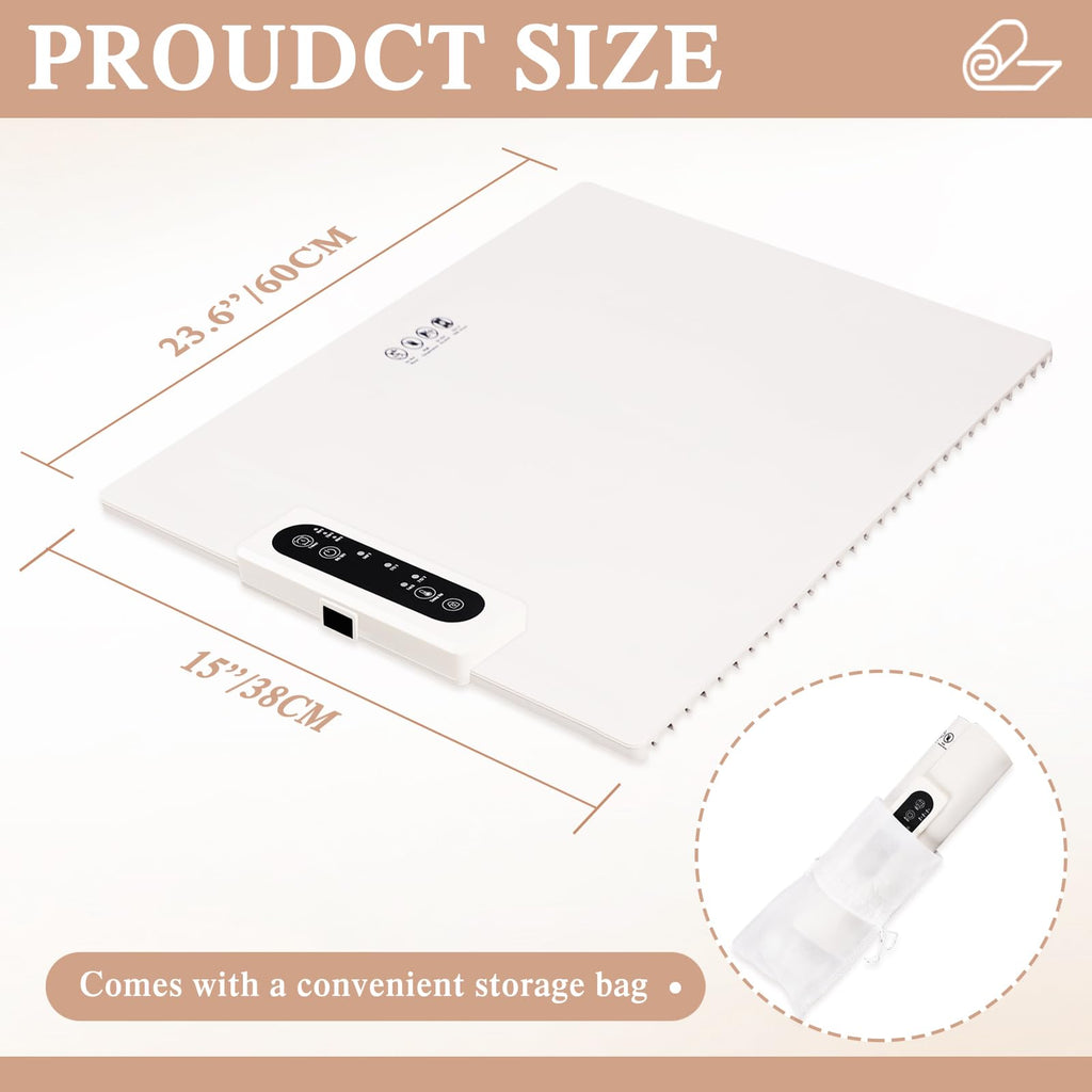 ANKDD Warming Mat for Food - Temp Master Adjustable Warming Tray with 3 Level Adjustable Temperature / 4 Hours Timer, Electric Heating Pad with Feet, Foldable Food Warmer Mat, White