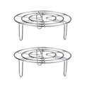 2Pcs Steam Rack, Heavy Duty Steaming Rack Stand, Stainless Steel Round Steamer Cooling Rack Trivet, Pot Steamer Insert Food Stand, Steaming Cookware Accessories(Size:15.5cm/6.1in)