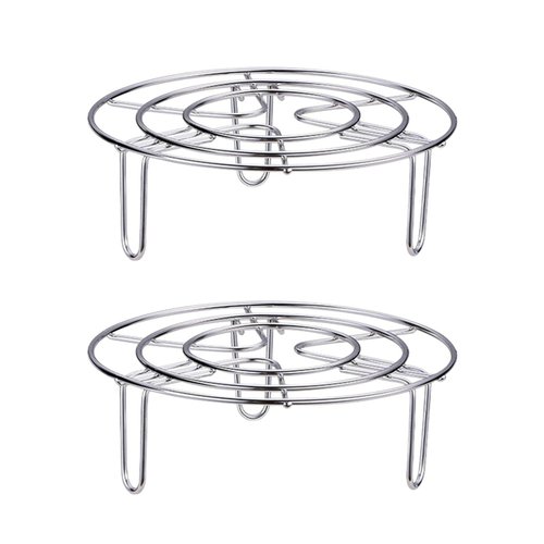2Pcs Steam Rack, Heavy Duty Steaming Rack Stand, Stainless Steel Round Steamer Cooling Rack Trivet, Pot Steamer Insert Food Stand, Steaming Cookware Accessories(Size:15.5cm/6.1in)