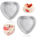 Milkary 2Pcs Heart Shape Cake Pans, Aluminum Heart Cake Mold, Reusable 10 inch Cake Pan for Baking DIY for Wedding Birthday Family Occasions