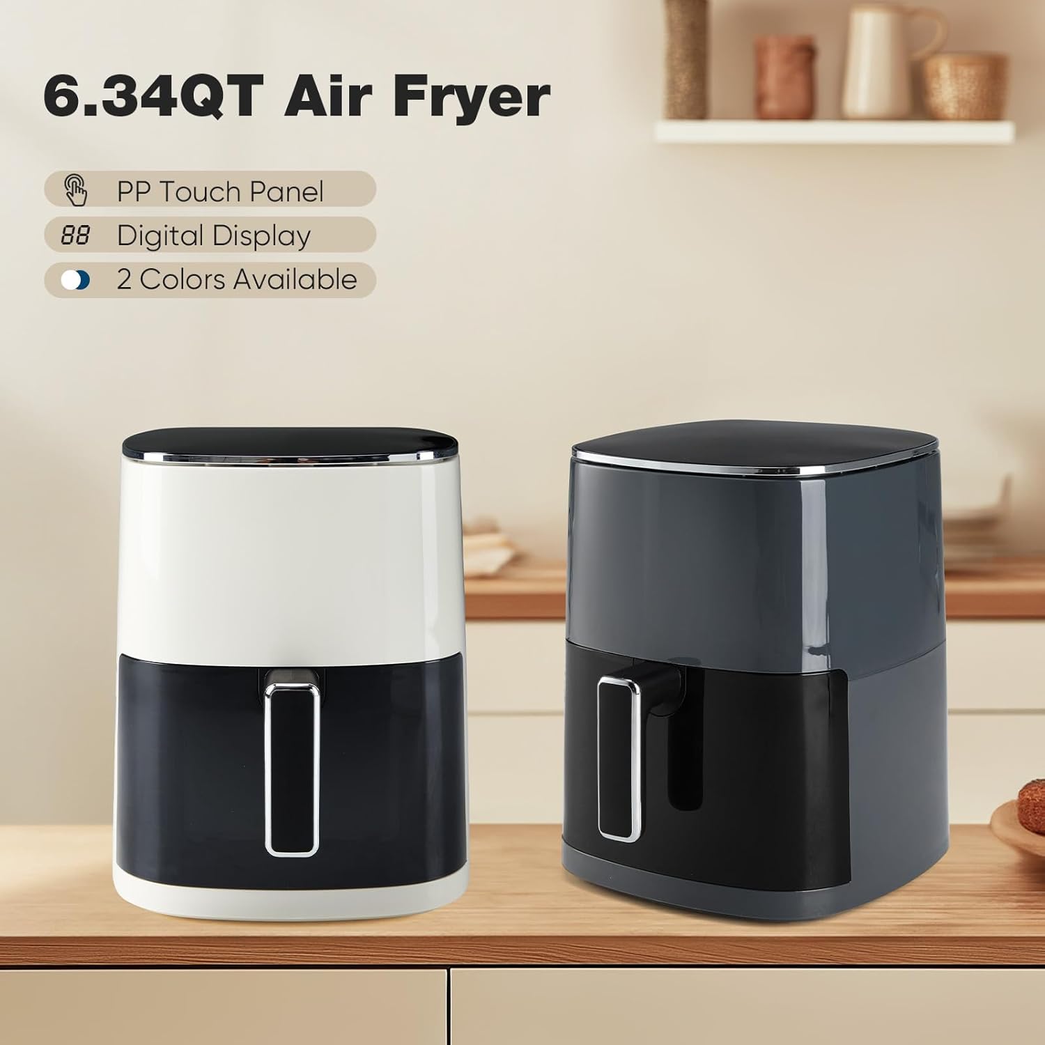 OLIXIS 6 Quart Air Fryer - 12-in-1 Multi-Function Cooking with Window | Grey Finish