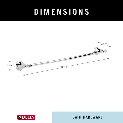 DELTA FAUCET Rubber Limited 79730 Cassidy 30-in Wall Mount Towel Bar Bath Hardware Accessory in Polished Chrome