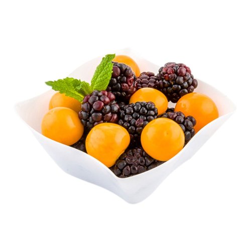 Restaurantware 3.3 x 3.3 x 1.4 Inch Dessert Plates 100 Small Cocktail Plates - Square Wavy Edges White Plastic Disposable Appetizer Plates Holds Entrees For Wedding Or Birthday Parties