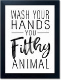 Regine Switzerland Bathroom Decor | Black and White Framed Art Prints for Guest Toilets & Kids' Washrooms