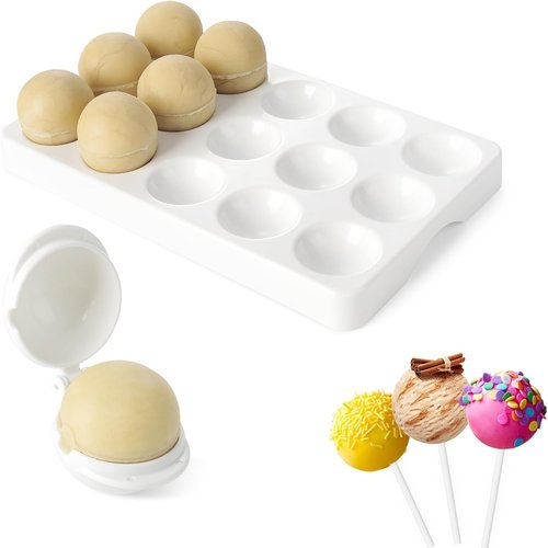 MITCHENIFY Cake Pop Mold Set - Round Sphere Press with Tray for Baking | Perfect for Parties & Desserts