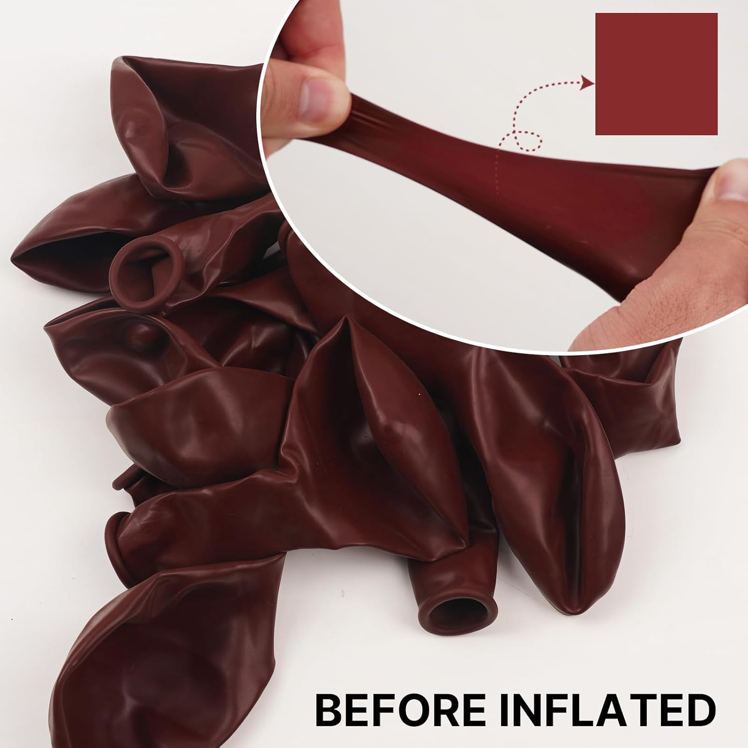 PartyWoo Burgundy Balloons - 100pcs 12 Inch Dark Red Latex Helium Balloons for Celebrations
