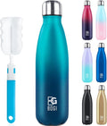 BOGI Insulated Water Bottle - 17oz Stainless Steel, Leak-Proof Design, Keeps Drinks Cold for 24 Hours | Blue