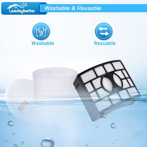 Leadaybetter Filter Replacement for Shark Rotator DuoClean Lift-Away ZD550 NV600 NV601 NV602 NV611 NV770 NV771 NV772 UV700 ZU701 Zero-M Speed Upright Vacuum, Part # XFF600 & XHF600