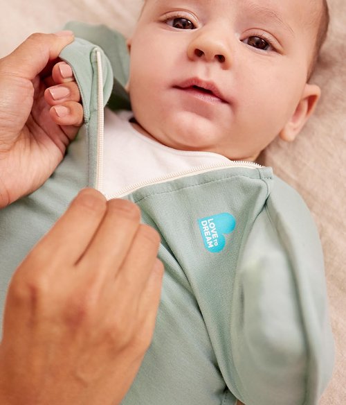 Love to Dream Swaddle, Baby Sleep Sack, Swaddle Up Self-Soothing Swaddles for Newborns, Get Longer Sleeps, Snug Fit Helps Calm Startle Reflex, Lite 0.2 TOG Sleep Sack,Olive, 8-13lbs.
