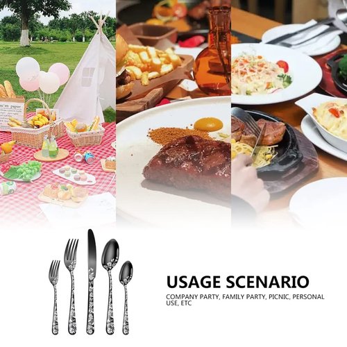 XIAOYU 40 Piece Silverware Set, Stainless Steel Flatware Set, Service for 8, Unique Pattern Design, Includes Dinner Knives/Forks/Spoons, Mirror Polished Cutlery Set, Rose Gold