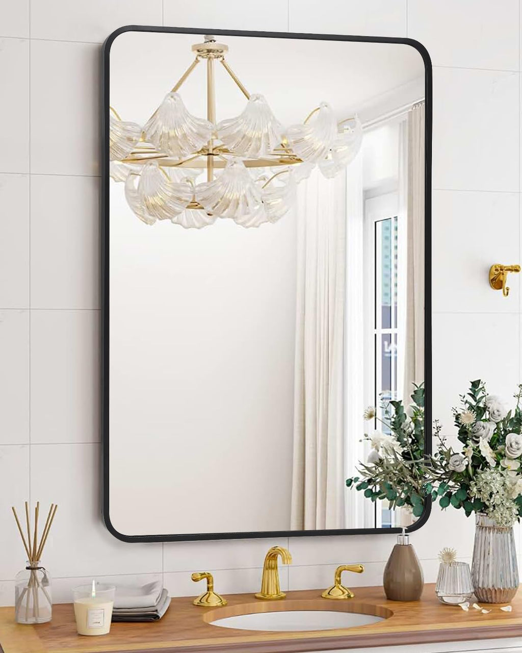IDEALHOUSE HD Eco-Friendly Bathroom Mirror – Aesthetically Pleasing and Versatile 22 x 30 Inch Vanity Mirror for Over Sink, Available in Varied Sizes, Hangs Horizontally or Vertically, Easy To Install