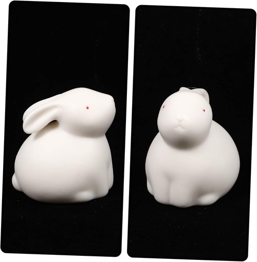 **Skiennix Ceramic Rabbit Figurine - Year of the Rabbit Desktop Bunny Decor | Perfect for Home & Office**