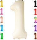 KatchOn Cream Number 1 Balloons - Giant 40 Inch for 1st Birthday Celebrations | Perfect First Decoration