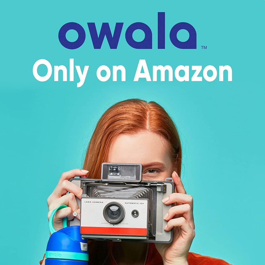 Owala FreeSip 32 oz Insulated Stainless Steel Water Bottle - BPA-Free with Straw | Foggy Tide Color for Sports & Travel