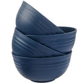 Unbreakable Wheat Straw Cereal Bowls Set of 4, 24 OZ Microwave and Dishwasher Safe Lightweight Soup and Salad Bowl Sets, Reusable Dessert Bowls for Rice, Pasta, Snack, Fruit, BPA Free (Dark Blue)