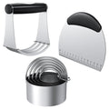 Frapkom Biscuit Cutter Set, Dough Blender, Pastry Cutter, Biscuit Cutter, Dough Cutter,Pastry Cutter Set, Round Sifter,Baking Dough Tools for Cooking Cookies (3 Pcs/Set)