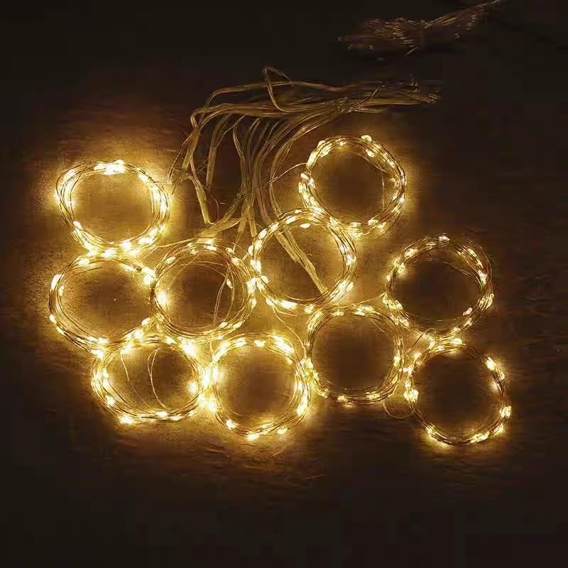 Skiennix 300 LED Curtain Lights - 3M x 3M Fairy String Lights for Weddings & Festivals | USB Plug, 8 Modes, Warm White