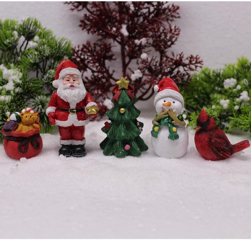 Regine Switzerland Christmas Miniature Figurines - Small Resin Santa Claus Ornaments for Holiday Decor