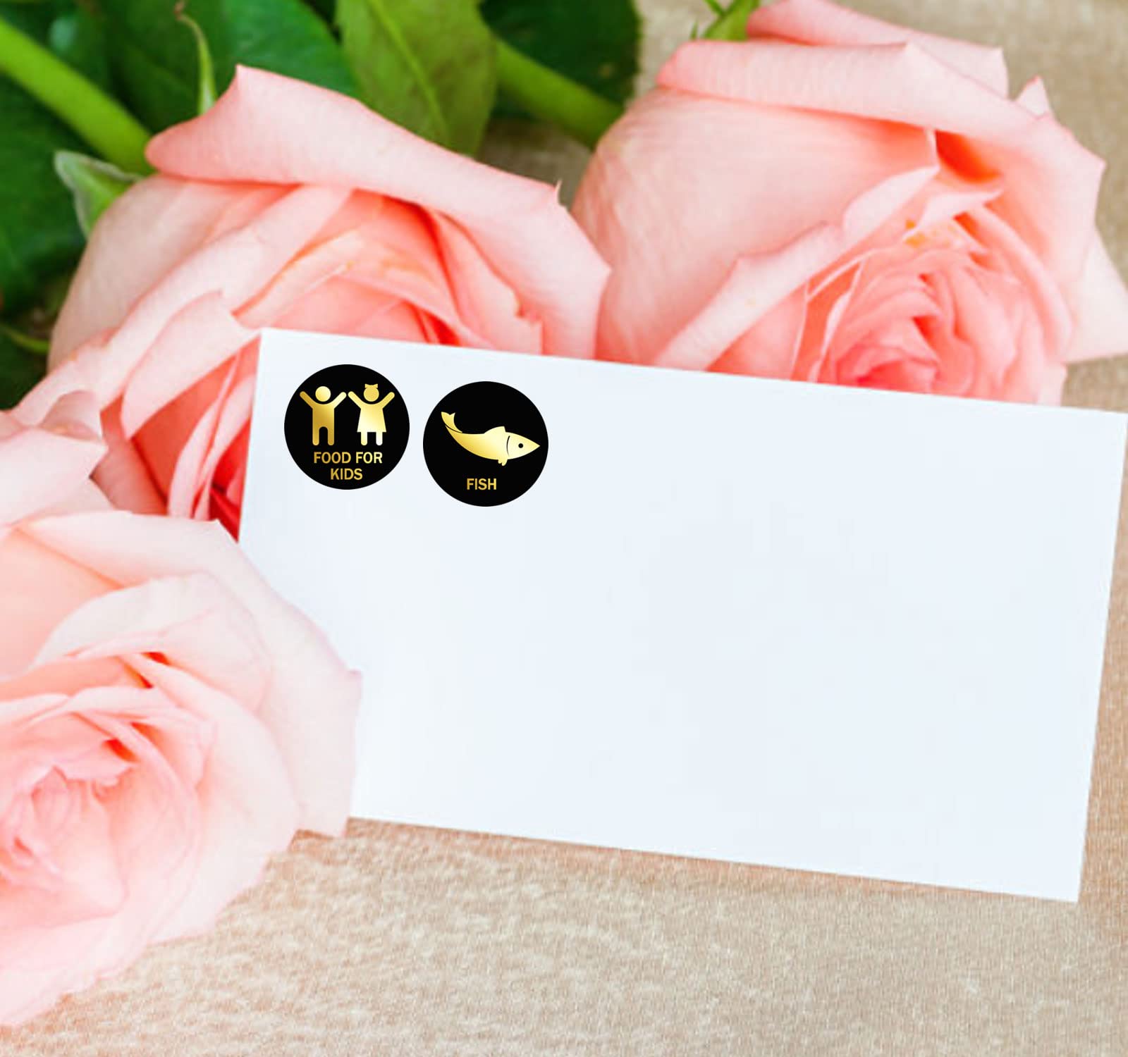 1 Inch Wedding Meal Choice Wedding Meal Indicator Sticker - Beef Fish Chicken Food for Kids Stickers Place Card Menu Choices Catering Food Stickers for Birthday Party 300Pcs