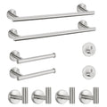 NearMoon Bathroom Hardware Set SUS 304 Thicken Stainless Steel-Towel Bar Set Include 16" Towel Rod, Toilet Paper Holder, Multifunctional Hooks Bathroom Accessories (Brushed Nickel, 10 Pcs)