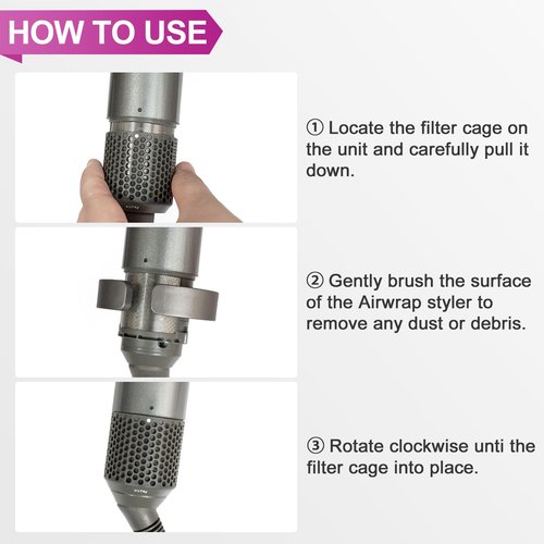 YTCHYYSK Filter Cleaning Brush Attachment for Dyson Airwrap HS01 HS05 HS08 2X, Filter Cleaning Brush Replacement Compatible with Dyson Hair Dryer, Part NO. 969760-01