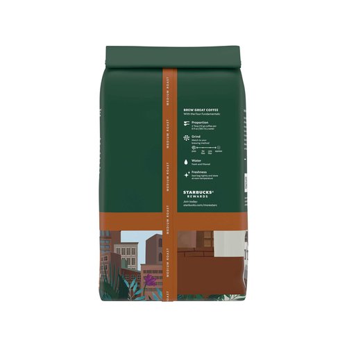 Starbucks Whole Coffee Beans, Medium Roast Hot or Iced Coffee, Pike Place Roast, Six 18 oz Bags