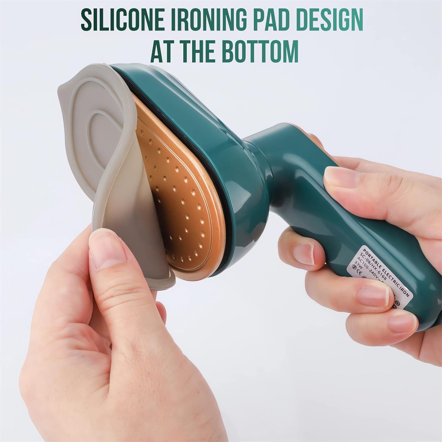 Skiennix Portable Steam Iron - 2023 Mini Travel Iron for Dry & Wet Ironing | Foldable Handheld Design (Green)