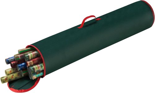 Elf Stor Wrapping Paper Storage Bag - 40-Inch Gift Wrap Organizer - Holds 25 Rolls - Green Christmas Storage