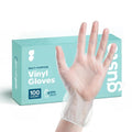 GUSTO Clear Vinyl Plastic Gloves [100 Count] Latex-Free, Powder-Free, Food Safe Disposable Gloves for Cooking, Meal Prep, Cleaning & Everyday Use (Formerly Comfy Package)
