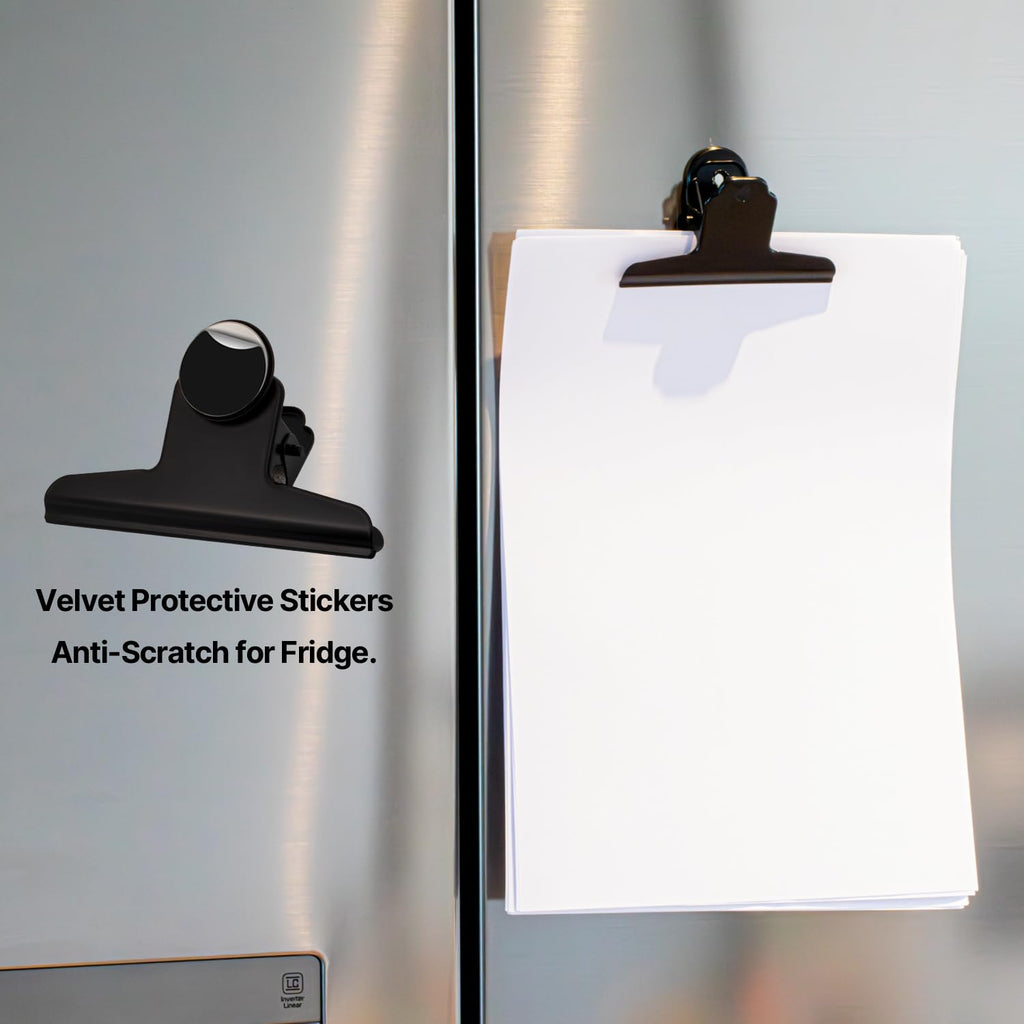 Extra Strong Magnetic Clips for Refrigerator, Strong Fridge Magnets Clips, Heavy Duty Refrigerator Magnets, Clip Magnets for Classroom, Whiteboard, Office, Photo, Locker, 4 Pack