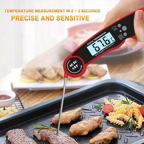 Digital Meat Thermometer - Instant Read Waterproof Design | Magnetic Probe & Backlit Display for Grill, BBQ, Cooking