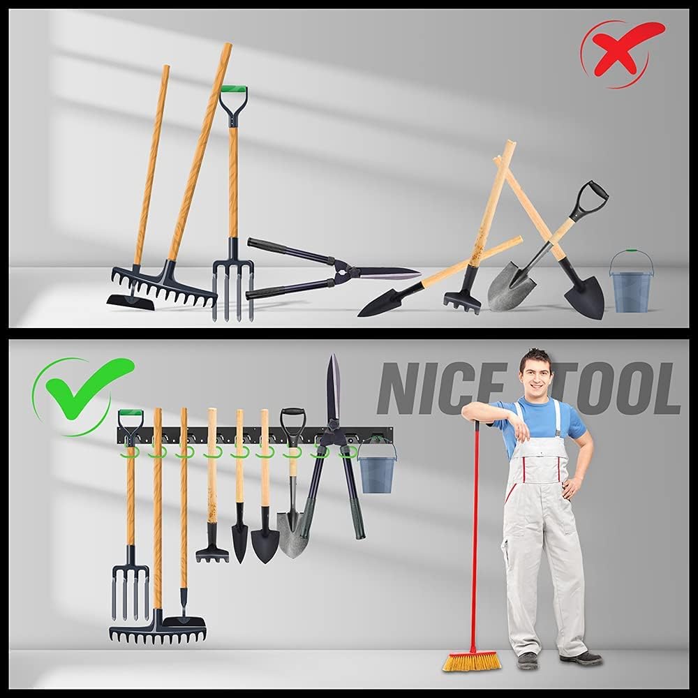 SWANLAKE Adjustable 64-Inch Plastic Storage System - Wall-Mounted Tool Organizer in Black