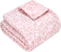 Yurhap Leopard Print Baby Blanket - Ultra Soft Cozy Fleece for Girls | 30"x40", Light Pink