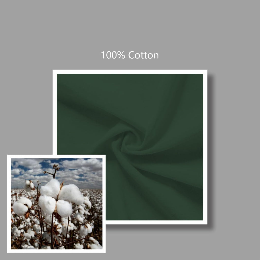 TOPDesign 16"x15" Green & Black Cotton Tote Bags - 12-Pack Lightweight Reusable Grocery Bags