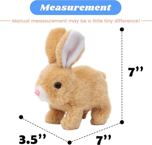 Hopping Bunny Toy - Interactive Plush Rabbit with Sounds & Jumping Ears | Easter Gift for Kids (Brown & White)