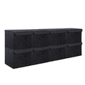 SAMORADREA 8 Pack Large Collapsible Storage Bins Container Fabric Boxs Bulk with Lids Storage Baskets for Shelves Drawers, Desktop, Closet, Office, Bedroom, Home, Garage (Black)