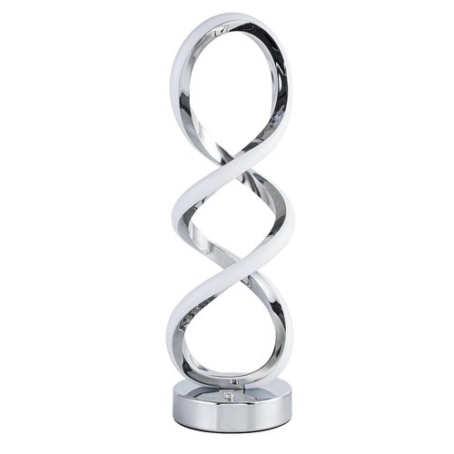 Adebime Modern Spiral RGB Table Lamp, Touch Dimmable Bedside Lamp, 7 Colors 10 Light Modes Spiral Design Table Lamp, Unique Nightstand Lamp for Living Room, Bedroom, Cool Lamps, Silver