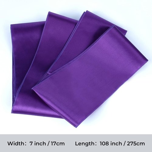 Babenest Satin Chair Sashes - 50 Pcs Upgraded Ribbons & Bows for Weddings, Parties & Events | Purple
