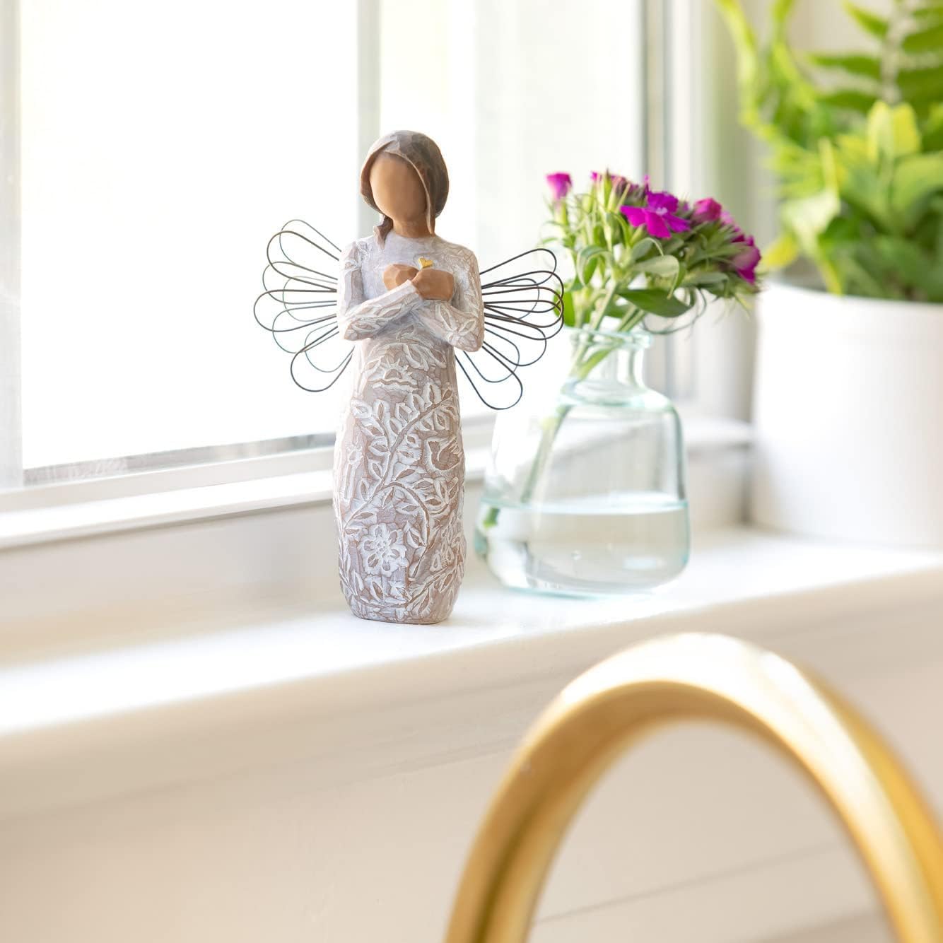 Willow Tree Remembrance Angel | Darker Skin | Hand-Painted Figure for Sympathy & Support
