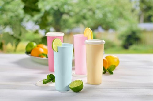 Tupperware Tumbler Set in Multicolor, 12 Count, Dishwasher Safe and BPA Free (12 Tumblers, 12 Lids, 16 fl oz each)