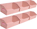Homsorout Decorative Storage Baskets - Trapezoid Closet Bins with Handles, 6 Pack, Pink