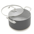 GreenPan x Bobby Flay 6QT Stockpot with Glass Lid, PFAS-Free Diamond Ceramic Nonstick Pot, Induction Suitable, Easy Clean Dishwasher & Oven Safe, Quick Heating, Pasta, Soups, Graphite