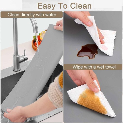78.7"x23.6"(200cmx60cm) Large Silicone Mats for Countertop, Heat Resistant Mat, Waterproof Nonslip Silicone Kitchen Counter Mat, Nonstick Table Placemat, Multipurpose Mat, Translucent