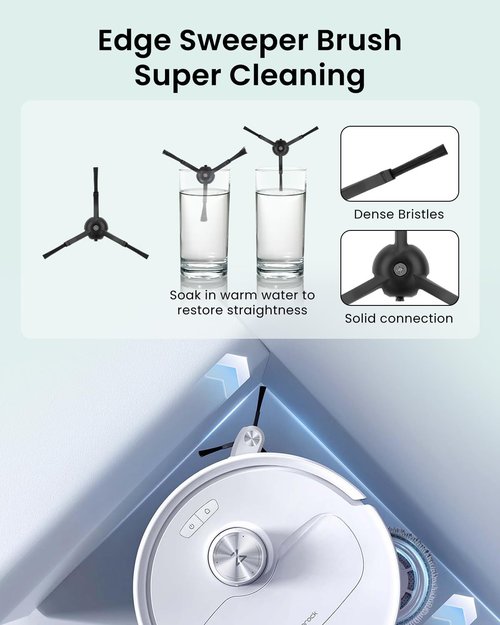 23Pack Qrevo Accessories Kit for Roborock Qrevo S, Qrevo Pro, Qrevo MaxV,Qrevo Plus Robot Vacuum Replacement Parts,1Main Brush,6Mop Pads,6Black Side Brushes,6Dust Bags, 2Filter,2Cleaning Tool